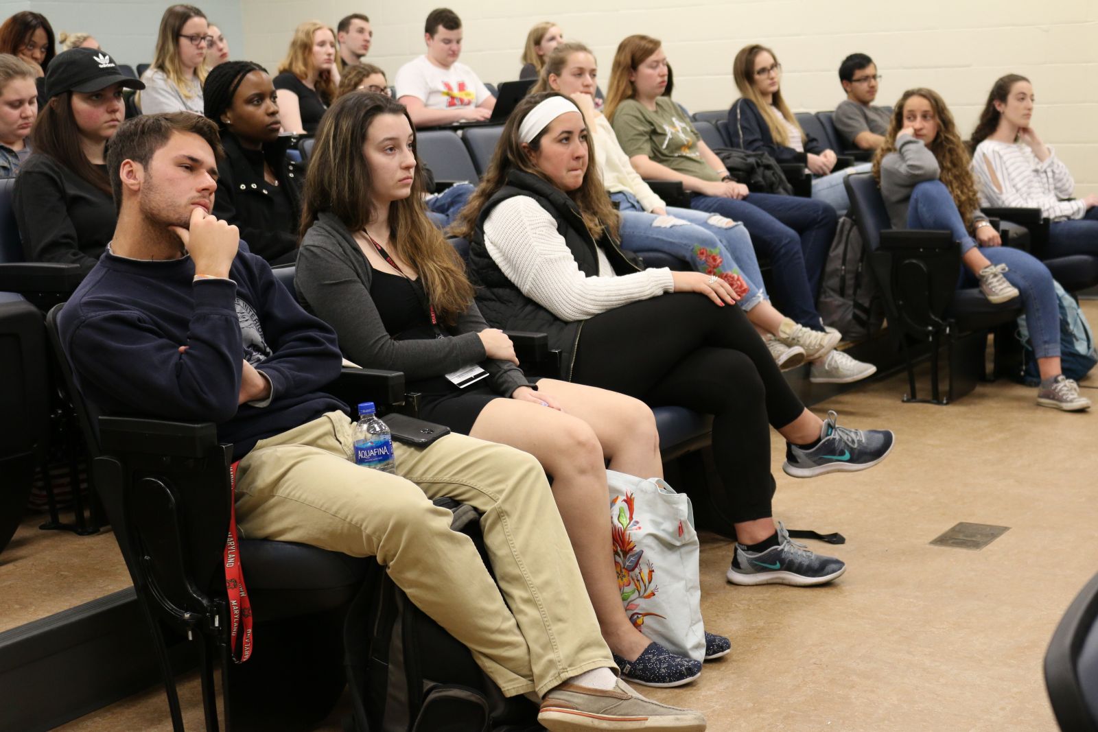 Students attend a lecture at the Universty of Maryland