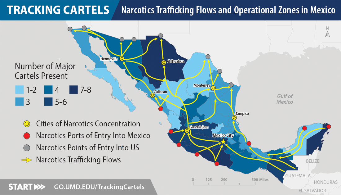 Map of Cartel Operational Zones in Mexico